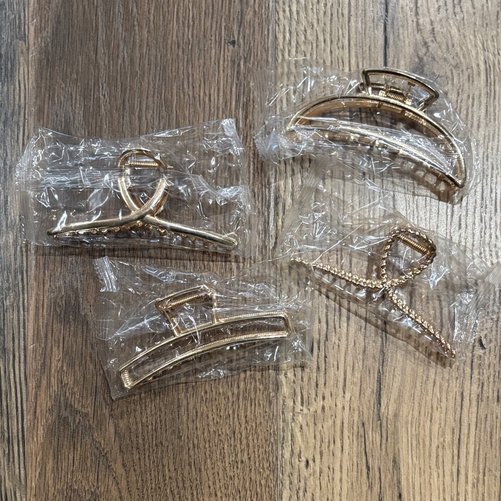 Gold Hair Clip Set